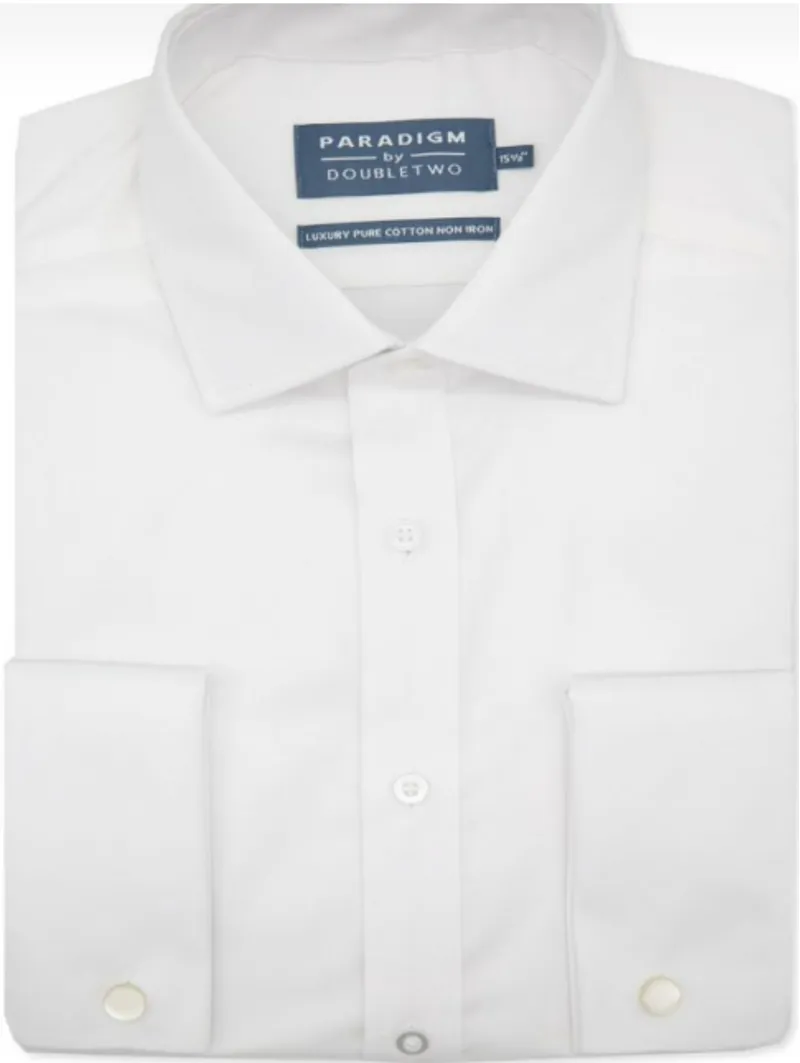 D2 Paradigm Classic Double Cuff Shirt White SLS8511/A